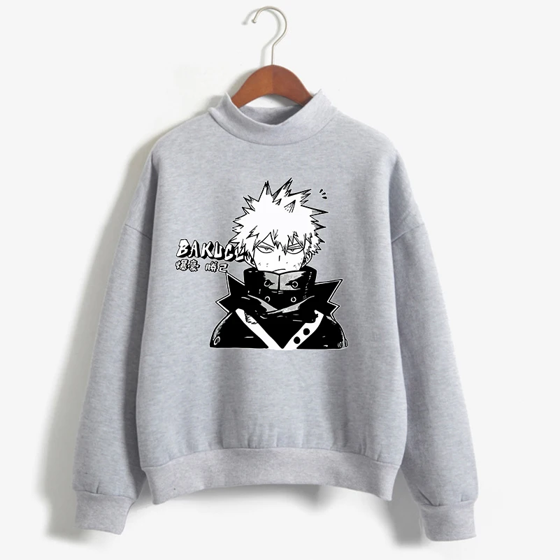 what is a youth hoodie Girls Turtleneck Hoodies Pullovers My Hero Academia Kacchan Katsuki Bakugou Printed Boys Hoodie Sweatshirt Students Tops children's anime hoodie Hoodies & Sweatshirts