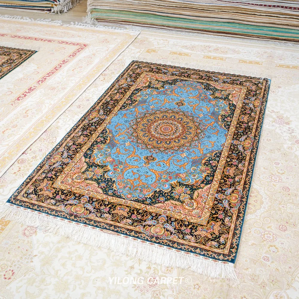 YILONG 4x6 &quotВосточная турецкий Шелковый vantage ковер персидский (ZQG515A)|tabriz rugs|rugged