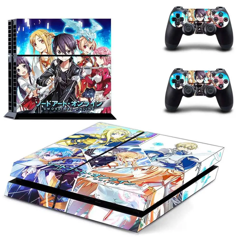 GYTM1534 PS 4 наклейка s Sword Art онлайн PS4 наклейка Play station 4 наклейки на кожу Pegatinas для консоли playstation 4 и 2 контроллера - Цвет: GYTM1534