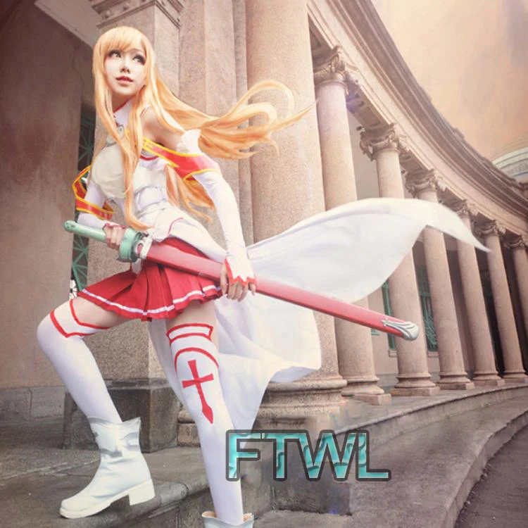 Аниме Sword Art Online Asuna платье для женщин Хэллоуин Косплей Костюм SAO Yuuki костюм |