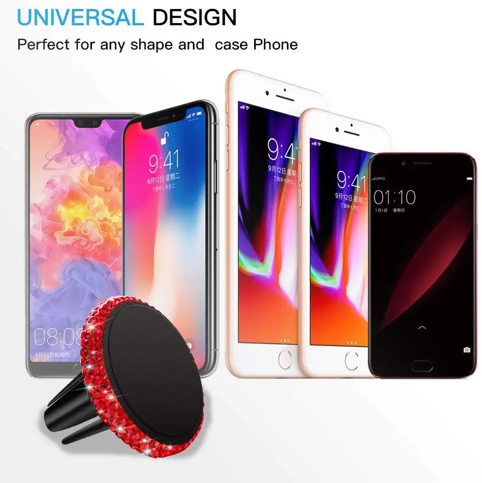 Магнитный автомобильный держатель, универсальные блестящие стразы с кристаллами, универсальный автомобильный держатель для телефона для samsung iPhone