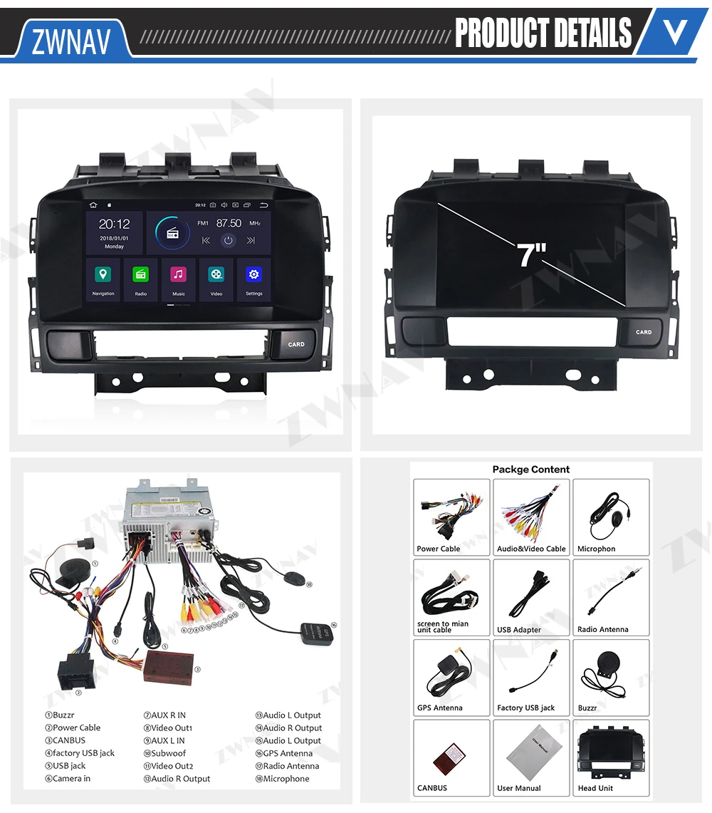 Carplay DSP For Opel Vauxhall Holden Astra J 2010 2011 2012 2013 CD300 CD400 Android Player GPS Unit Audio Stereo Radio Recorder