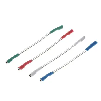 

4PCS Universal Silver Leads Wires Header Wire Cable 40mm for 1.2-1.3mm Pins Turntable Phono Headshell Tonearm B85B