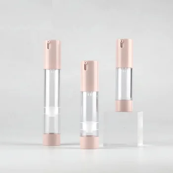 

24 Pieces 15ml 30ml Pink Transparent Empty Airless Pump Bottle Clear Cosmetic Airless Travel Lotion Refillable Container Bottle