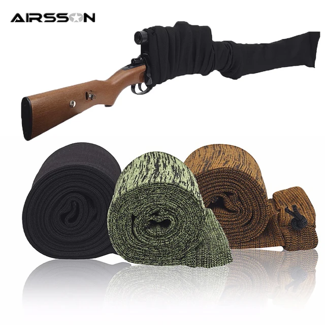 US $2.73 54 Airsoft Rifle Gun Sock Case Dustproof Silicone Treated Knit Protection Sock Holster Tactical Gu
