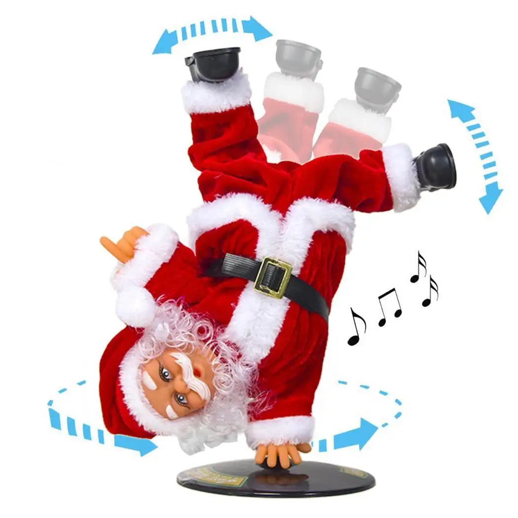 

Electric Inverted Hip-hop Santa Claus Doll Over 3 Years Old Red with Music Toys