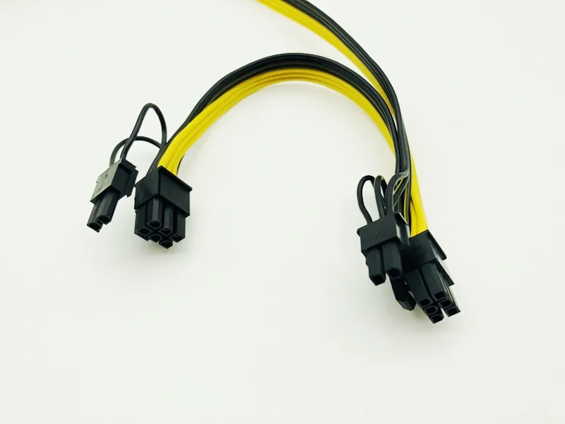 Power Cable PCIE Video Card Dual 8pin (6+2) Splitter Power Supply Wire 250 Female Terminal 18AWG Cables for ETH BTC Miner Mining Power Cable PCIE Video Card Dual 8pin (6+2) Splitter Power Supply Wire 250 Female Terminal 18AWG Cables for ETH BTC Miner Mining