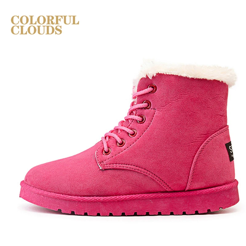 

2020 spring and winter students snow boots women's short boots short tube warm boots with flat heels Korean tide cotton shoes