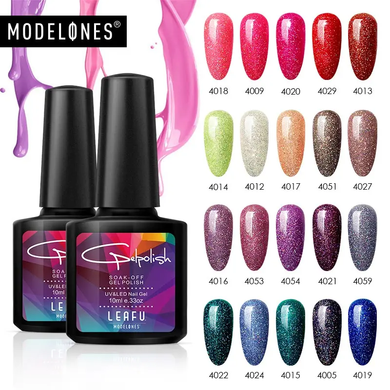 

Modelones 20Pcs/Lot Rainbow Glitter Led Nail Gel Polish Long Lasting Sparkly Glitter UV Gel Nail Varnish Kits Semi Permanent Gel