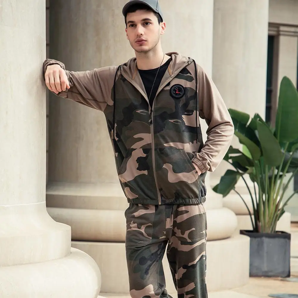 analogie wijk Gedeeltelijk Mannen Sets Trainingspak 2023 Camouflage Rits Jas Camo Print Trainingspak  Bijpassende Sportkleding Hoodie Jas Broek Sweatsuit Militaire - AliExpress