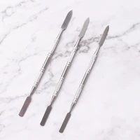 NEW style Stainless steel Cuticle Pusher Nail Art Stirring Polish Powder Blend Spatulas Tone Rods Manicure Remover Makeup Tools 1