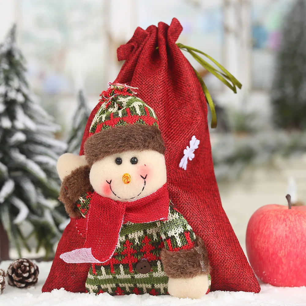 Рождественские украшения на шнурке, Подарочная сумка, большая конфета, праздничная креативная кукла, яблоко, Детская Подарочная сумка, рождественские принадлежности 20 - Цвет: A2