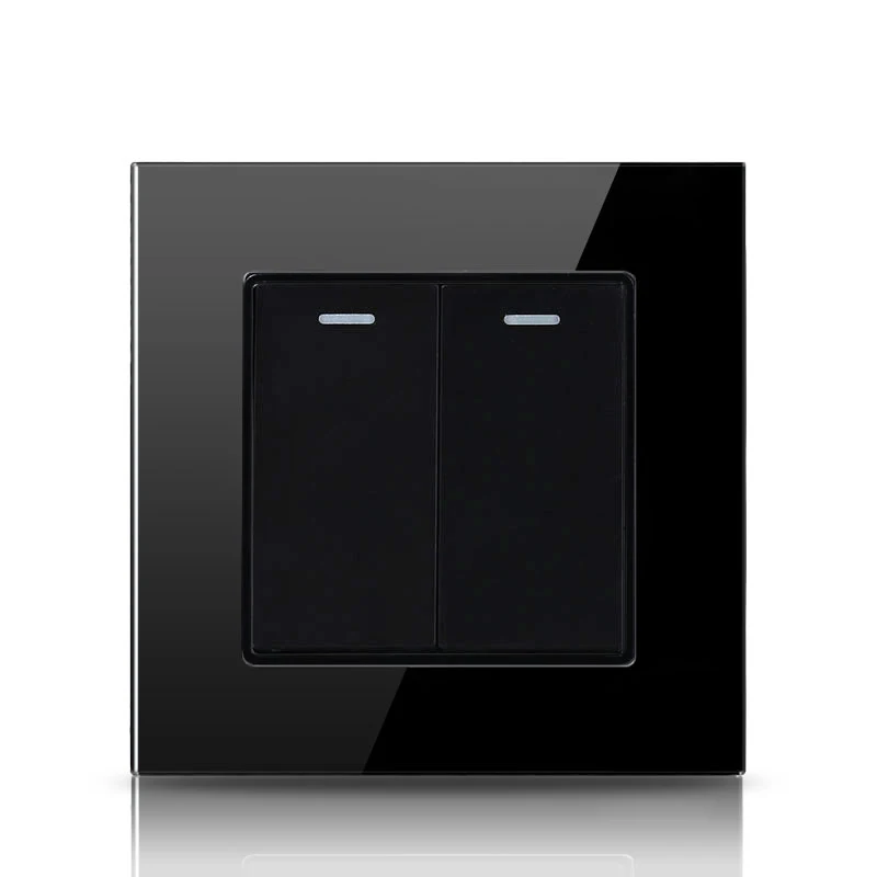 2 Gang Atlectric 1, 2, 3, 4 комплекта, 1, 2 позиционный светильник, настенный выключатель, кнопка включения/выключения, Переключатель стеклянной панели, выключатель лампы - Цвет: 2 Gang