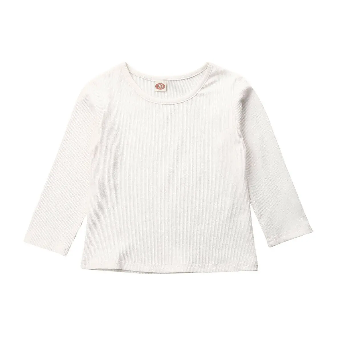 Брендовая вязаная одежда в полоску для новорожденных мальчиков и девочек Однотонные топы с длинными рукавами, футболки, свитшоты мягкие детские топы на осень - Цвет: Белый