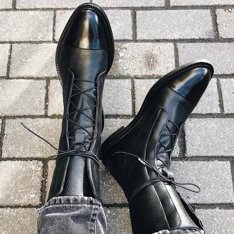 Shoes Women Ladies Boots Botas Mujer Low Heel Female Shoes Pointed Toe Zapatos De Mujer Winter Chaussures Femme Fashion