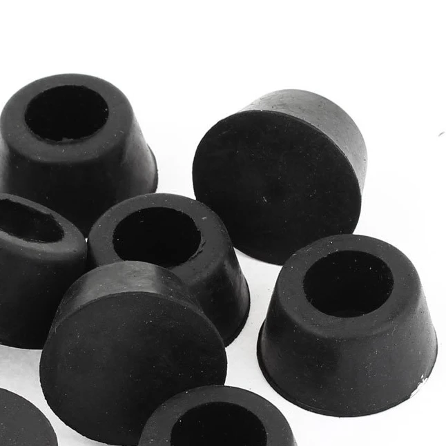 10 Pcs 15mm Dia. Cone Shaped Furniture Black Rubber Foot Covers Pads