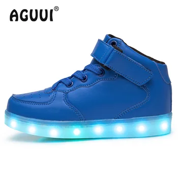 

Size 25-37 Luminous Sneakers LED Children Shoes Boys&Girls USB Charge Glowing Shoes Kids High-Top Lighted Sneakers