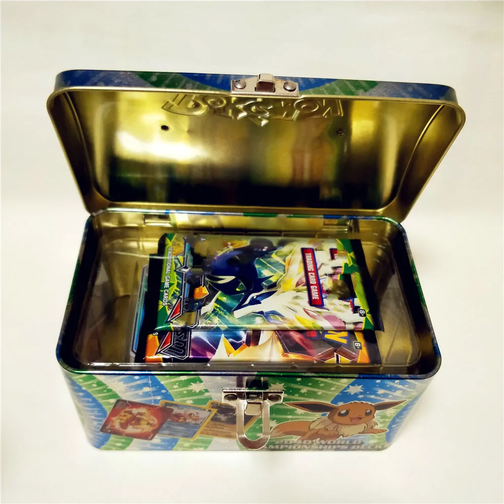 98 шт./компл. Pokemon Портативный жестяная коробка битва хобби Коллекционные вещи коллекционная карточная игра коллекция для детей держатель для карт кейс для альбома