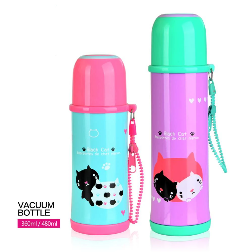 FISSMAN Cartoon Vacuum Bottle 360ml-480ml Double Wall Stainless Steel Women Kids Thermos Flask | Дом и сад