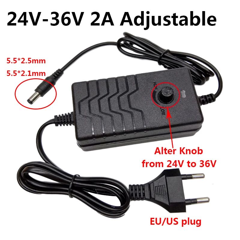 Power Supply Adapter Adjustable Power Supply Adapter 24V-36V 2A AC to DC Adaptor Conveter Adaptador