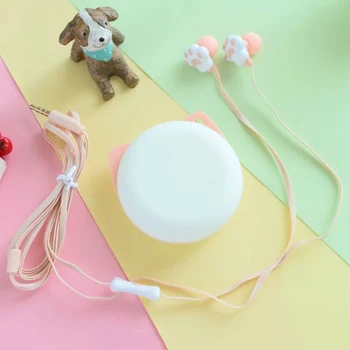 

Headphone Case Colorful Cute Earphones Creative Cat Claw Design Girls Universal Mobile phone Earphone with Microphone