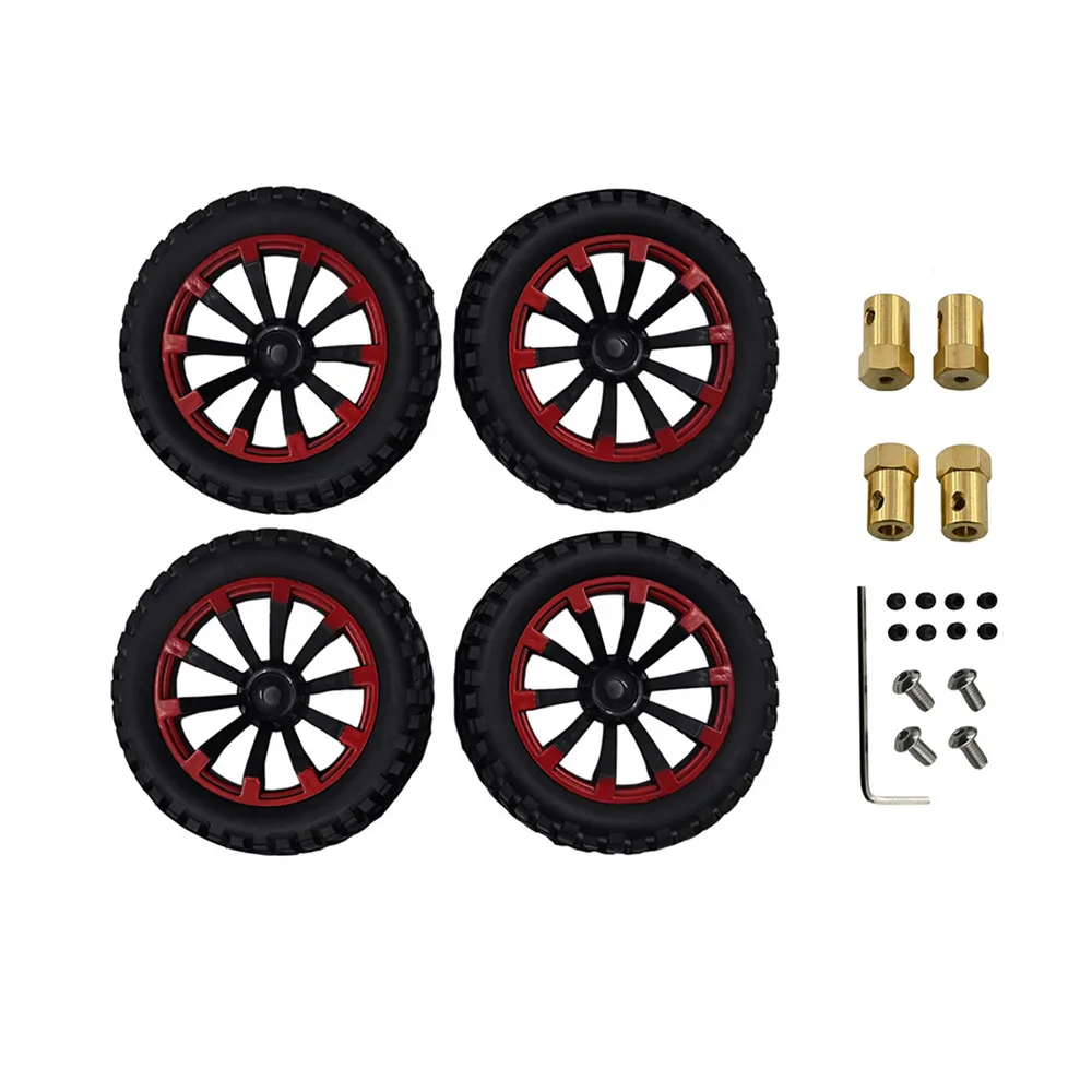4 шт. модель колеса автомобиля диски шины с адаптером муфта для 1/12 MN90 91 99 99S RC