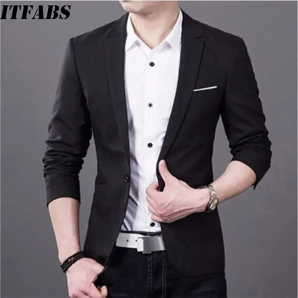 New Stylish Men's Smart Casual Blazer Slim Fitness Formal One Button Suit Classic Male Fashion Spring Summer Coat Tops M-3XL New Stylish Men's Smart Casual Blazer Slim Fitness Formal One Button Suit Classic Male Fashion Spring Summer Coat Tops M-3XL