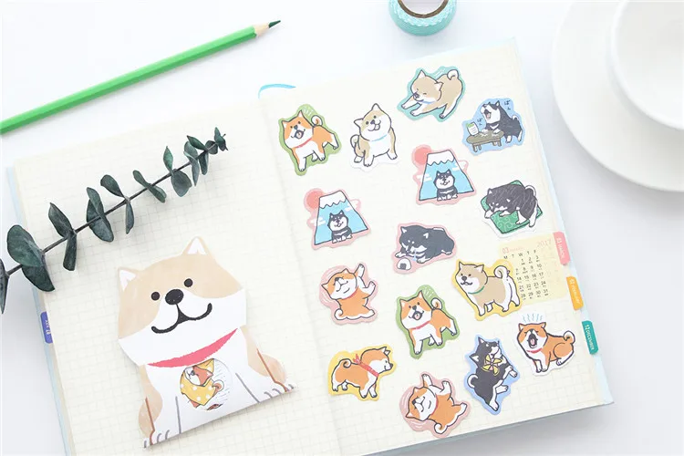Creative Cute Shiba Inu Dog Sticker Package Bag Granule Bag Husky DIY Decoration PDA 30 Wholesale