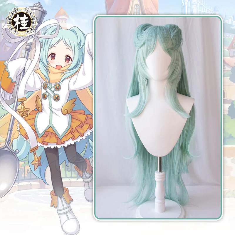 

UWOWO Game Princess Connect! Re:Dive Miyako Izumo Initial Cosplay Wig 100cm Long Wavy Cyan-blue Hair
