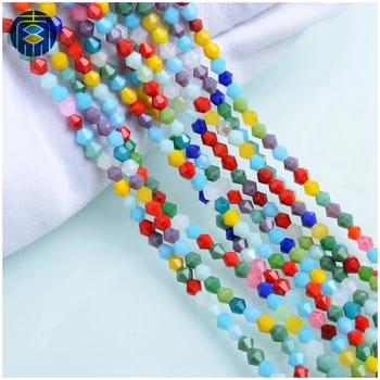 

Juleecrystal 4mm Bicone Crystal Beads Colorful Mixed Glass Beads for Jewelry Making