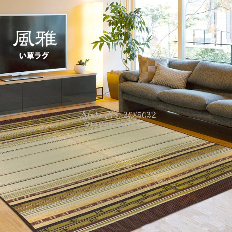 Японский Натуральный соломенный коврик, Складывающийся вручную, татами, для гостиной, с рисунком, напольный ковер, китайский ирис, коврики 191*191 см