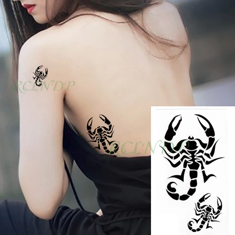 Водонепроницаемая временная татуировка наклейка Скорпион птица маленькая татуировка флэш-тату поддельные татуировки рука ноги рука для детей мужчины женщины ребенок