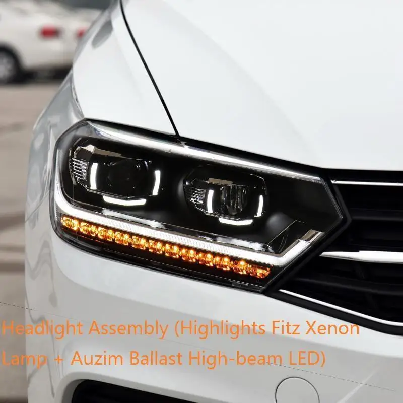 MODEL H Дневные ходовые автомобильные Drl боковые поворотники Светодиодные Автомобильные аксессуары фары Задние Автомобильные фары в сборе 17 18 для Volkswagen Bora - Цвет: MODEL H