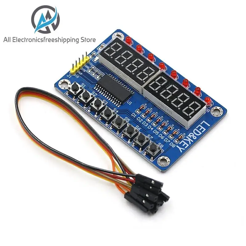 Módulo TM1638 pantalla clave para AVR Arduino nuevo 8-Bit Digital LED tubo 8-Bit ► Foto 2/6