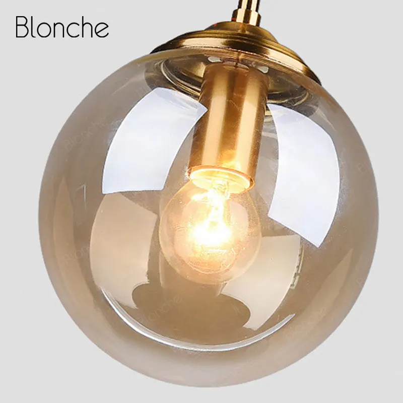 Современная Подвесная лампа Blonche E27, Подвесная лампа, стеклянное Освещение для дома, гостиной, спальни, кухни, Декор, лофт, промышленные светильники