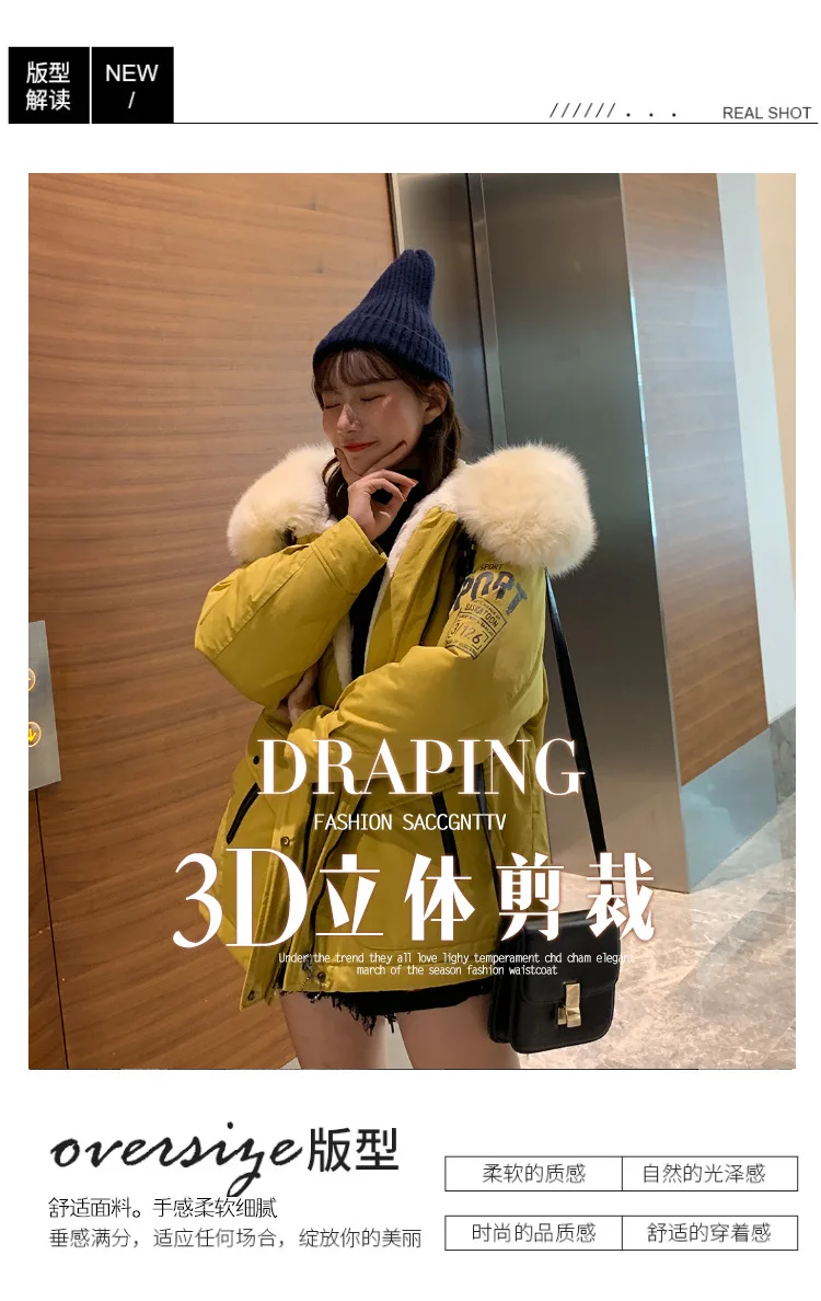 Winter jacket women for women short style new Korean version of loose cotton jacket with velvet and thick cotton