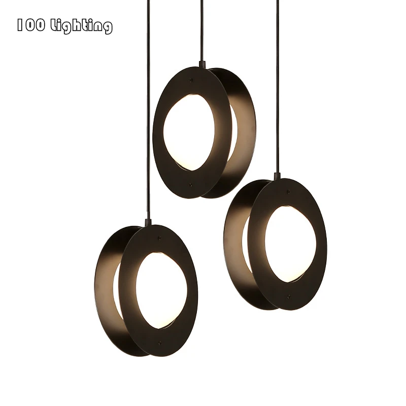 

Minimalist Black Metal White Glass LED Pendant Lights Restaurant Bar Hanging Lamp Living room Bedside Pendant Lamp Loft Deco