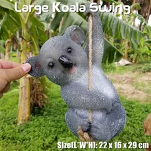 1 шт., украшение для сада, для двора, имитация, коала, качели, статуя, животные, скульптура, изделия из смолы, украшение для дома, орнамент
