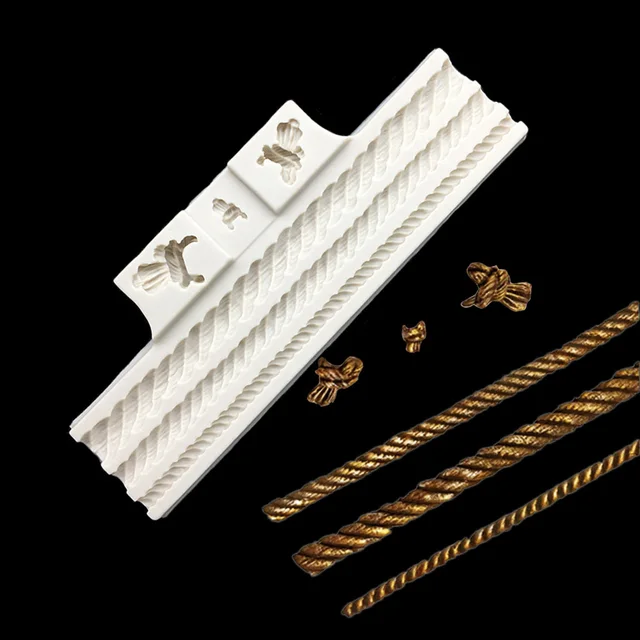 Kötélkábel -Szilikon Penész Fondant Csokoládé Cukrász Torta Díszítő Szerszámok