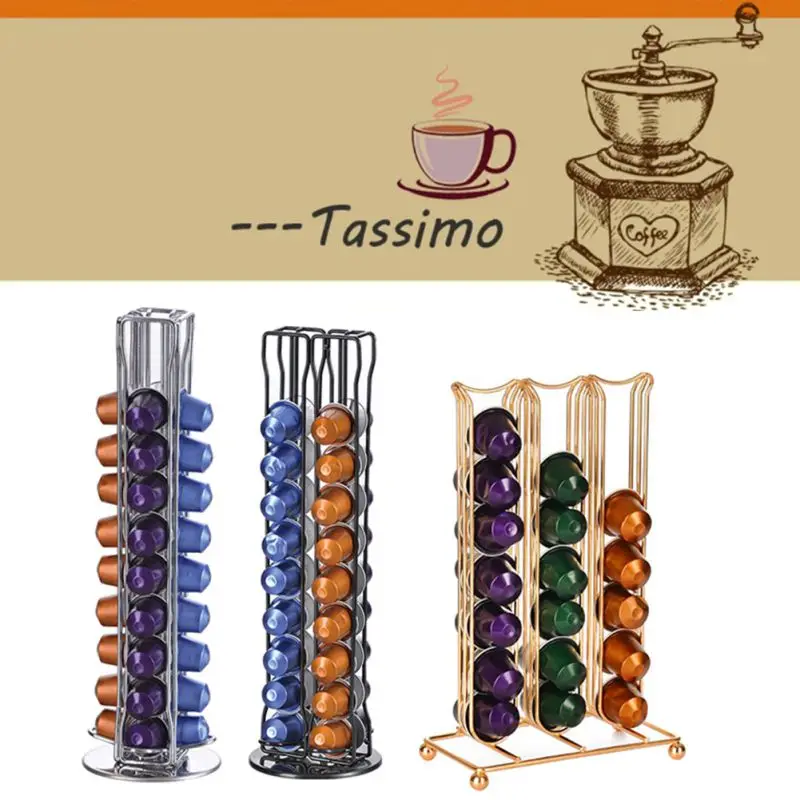 

Metal Coffee Pod Holder Iron Chrome Plating Stand Coffee Capsule Storage Rack Dolce Gusto Capsule Coffee Pod Organizer Rack