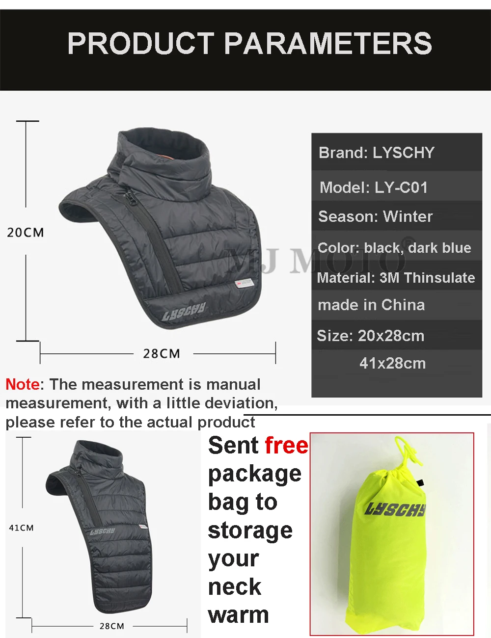 LYSCHY Motorcycle Full Neck Protectors Scarf Mask Windproof Warm Motorcycle Mask Winter Cycling Fleece Balaclava Moto Face Mask