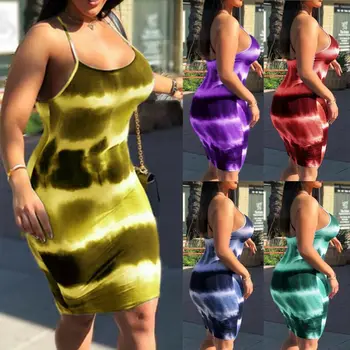 

New Arrival Womens Sexy Bodycon Sleeveless Printed Ladies Fashion Summer Beach Midi Dress Pencil Sunderss Dropshipping