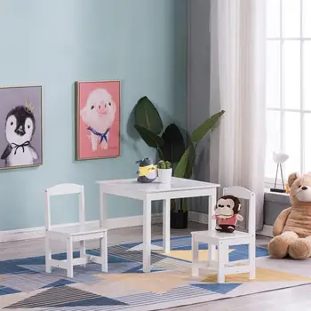 

Simple Kids Tables And Chairs Children's Study Table And 2pcs Chairs Set Children Furniture