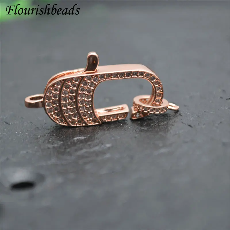 

Baroque Pave CZ Zircon Beads Long Lobster Clasp Fasteners DIY Jewelry Makings Necklace Bracelet Chain Accessory Supplies 10pcs