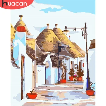 

HUACAN Paint By Number House Drawing On Canvas HandPainted Painting Art Gift DIY Pictures By Number Landscape Kits Home Decor