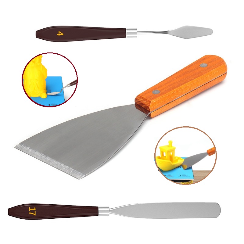 MEGA Mini Shovel Spatula 3D Models Stainless Steel Removal Tool Blade No. 4  No. 17 for Cleaning 3D Printer Platform
