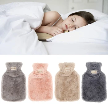 

800/1800ml hot water bottle soft to keep warm in winter portable and reusable protection plush covering washable and leak-proof