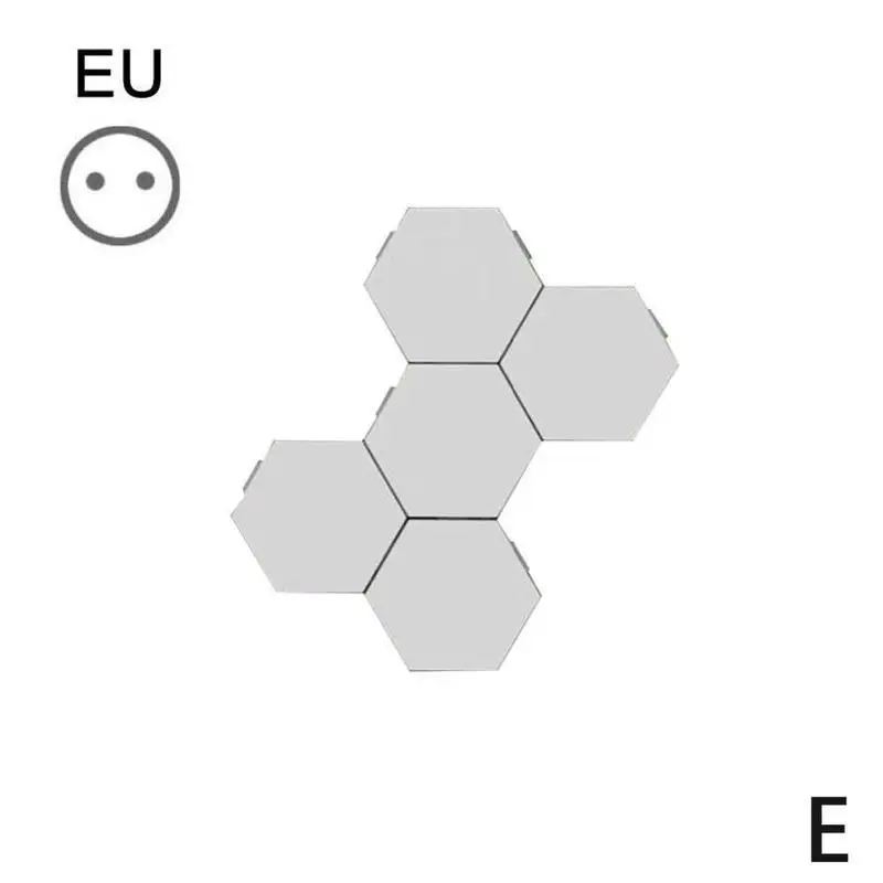 Квантовая лампа, светодиодный чувствительный сотовый Магнитный шестиугольный Ночной светильник, модульный светильник, креативный настенный декоративный светильник - Испускаемый цвет: E