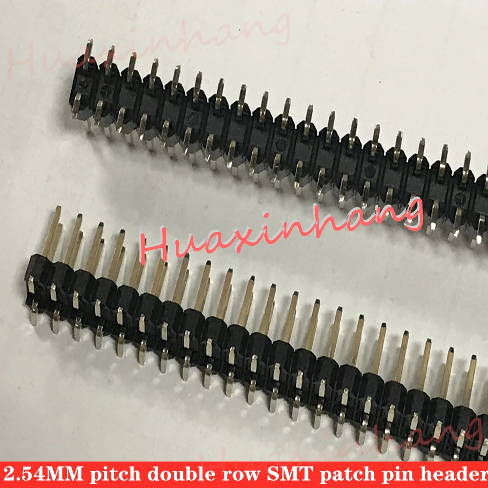 Позолоченный 100 шт. 2 54 мм Шаг 2x40 Pin 80 двухрядный SMT SMD штыревой разъем для разъема PCB