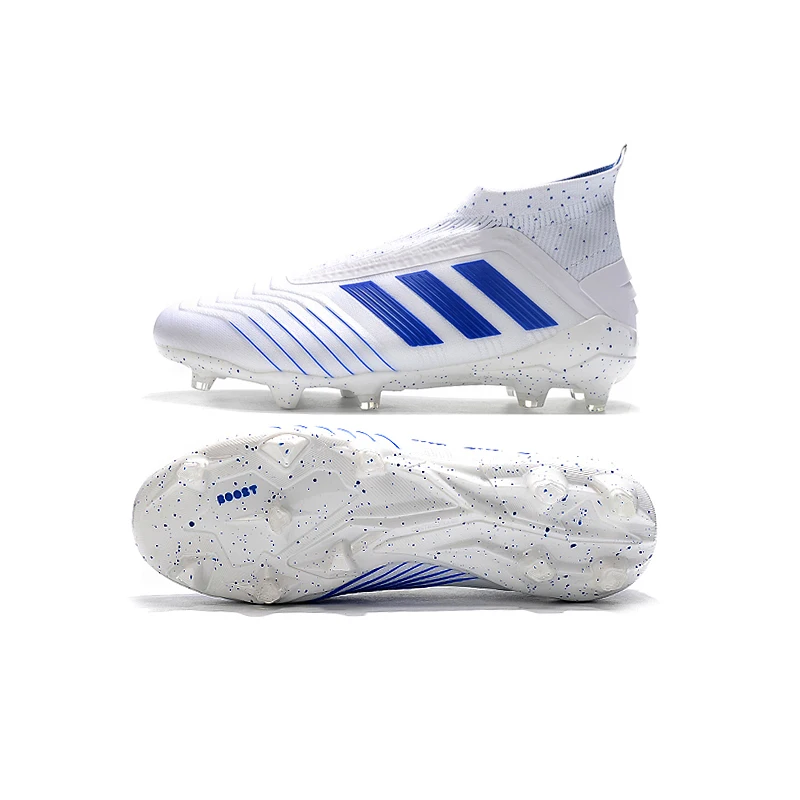 Adidas Хищник 19+ FG Водонепроницаемый трикотажные поверхности высокая полоса Для мужчин Бутсы Футбол бутсы обувь